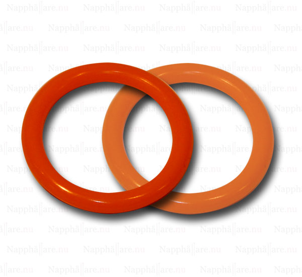 Nappring, o-ringar röd och orange till napphållare/nappband.